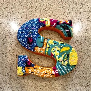 Anthropologie Letter “s” (lower case) Wall Decor Initial Monogram